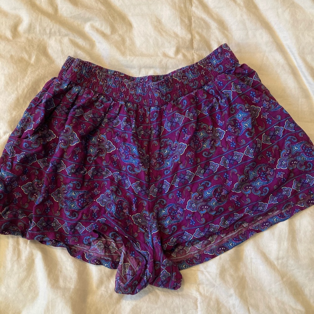 Boho high waisted flowy shorts
